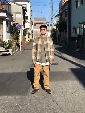 「OLIVER PEOPLES」｜「アイテム（アクセサリー）」を使った、FUNAさん（メンズ・169cm）の秋コーディネート