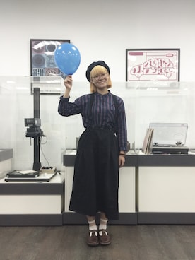 「used mix」｜「アイテム（ハンチング/ベレー帽）」を使った、Gertrude Chanさん（レディース・161cm）の秋コーディネート