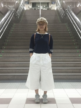「used mix」｜「アイテム（ハンチング/ベレー帽）」を使った、Gertrude Chanさん（レディース・161cm）の秋コーディネート