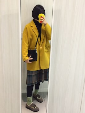 「WINTER STYLE」｜「アイテム（ダウンジャケット/コート）」を使った、软绵绵肉滚滚さん（レディース・163cm）の秋コーディネート