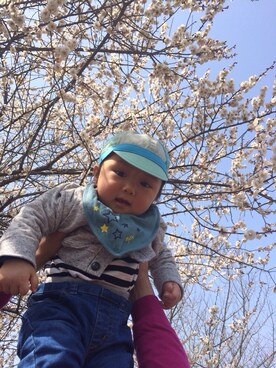 「ボーダーTシャツ」｜harutaさん（キッズ・80cm）の春コーディネート