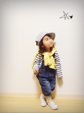 「RCWB（アールシーダブリュービー）のアイテム（帽子）」を使った、yunさん（キッズ・90cm）の春コーディネート