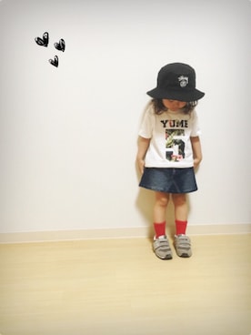 「ナンバーTシャツ」｜「アイテム（その他）」を使った、yunさん（キッズ・90cm）の夏コーディネート