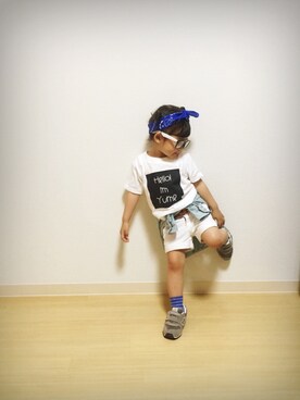 「ブルー x ホワイト」｜yunさん（キッズ・90cm）の夏コーディネート