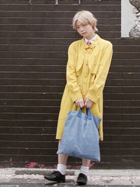 「ペーパーバッグ」｜「アイテム（その他）」を使った、前川おもちさん（レディース・160cm）の秋コーディネート