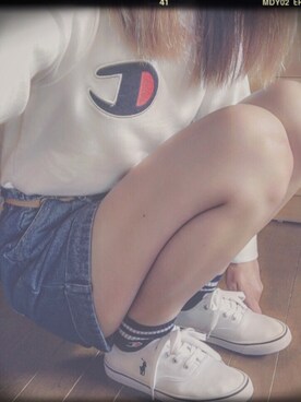 「bye bye（バイバイ）のアイテム（パンツ）」を使った、ちぃちゅあんさん（レディース・167cm）の春コーディネート