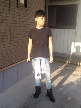 「BEAMS PLUS（ビームスプラス）のアイテム（Tシャツ/カットソー）」を使った、SHOOHSさん（メンズ・166cm）の秋コーディネート