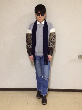 「PHENOMENON（フェノメノン）のアイテム（スウェット）」を使った、SHOOHSさん（メンズ・166cm）の冬コーディネート