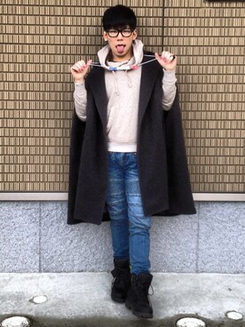 「PHENOMENON（フェノメノン）のアイテム（アクセサリー）」を使った、SHOOHSさん（メンズ・166cm）の冬コーディネート