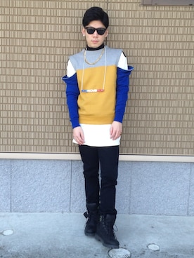 「PHENOMENON（フェノメノン）のアイテム（アクセサリー）」を使った、SHOOHSさん（メンズ・166cm）の冬コーディネート
