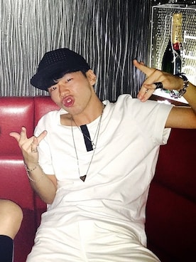 「GUILD PRIME（ギルドプライム）のアイテム（帽子）」を使った、SHOOHSさん（メンズ・166cm）の夏コーディネート