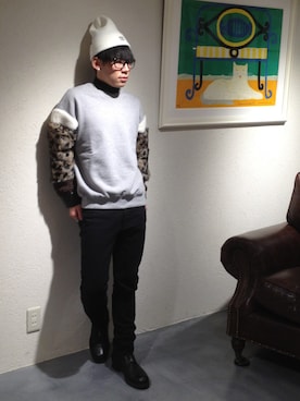 「PHENOMENON（フェノメノン）のアイテム（スウェット）」を使った、SHOOHSさん（メンズ・166cm）の秋コーディネート