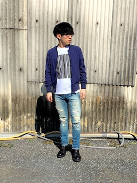 「L.H.P（エルエイチピー）のアイテム（ブルゾン）」を使った、SHOOHSさん（メンズ・166cm）の春コーディネート