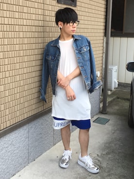 「MYne（マイン）のアイテム（シューズ）」を使った、SHOOHSさん（メンズ・166cm）の夏コーディネート