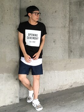 「OPENING CEREMONY（オープニングセレモニー）のアイテム（Tシャツ/カットソー）」を使った、SHOOHSさん（メンズ・166cm）の夏コーディネート