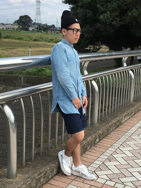 「MARCELO BURLON（マルセロ・バーロン）のアイテム（ニットキャップ/ビーニー）」を使った、SHOOHSさん（メンズ・166cm）の秋コーディネート