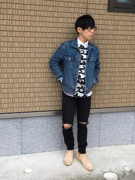 「COMMON PROJECTS（コモンプロジェクト）のアイテム（ブーツ）」を使った、SHOOHSさん（メンズ・166cm）の秋コーディネート