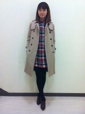 「Rouge vif（ルージュヴィフ）のアイテム（トレンチコート）」を使った、STAFF001さん（レディース・168cm）の冬コーディネート