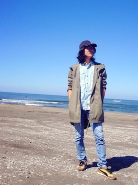 「OmniPeace（オムニピース）のアイテム（キャップ）」を使った、マジシャン もやしくんさん（メンズ・173cm）の秋コーディネート
