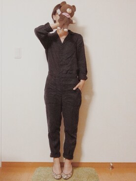 「初挑戦アイテム」｜「アイテム（つなぎ/オールインワン）」を使った、mizootさん（レディース・157cm）の春コーディネート