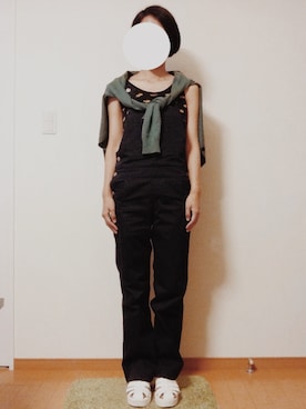 「A.P.C.（アーペーセー）のアイテム（サロペット/オーバーオール）」を使った、mizootさん（レディース・157cm）の夏コーディネート