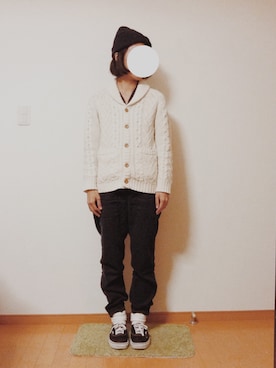 「ルーズソックス」｜「アイテム（つなぎ/オールインワン）」を使った、mizootさん（レディース・157cm）の秋コーディネート