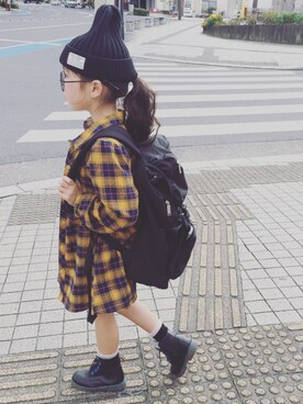 「アイテム（ブーツ）」を使った、sayuさん（キッズ・110cm）の秋コーディネート
