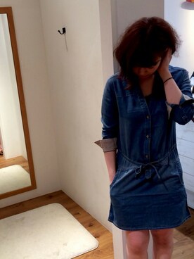 「TYPE BLUE（タイプブルー）のアイテム（ワンピース）」を使った、YUMIEさん（レディース・161cm）の春コーディネート