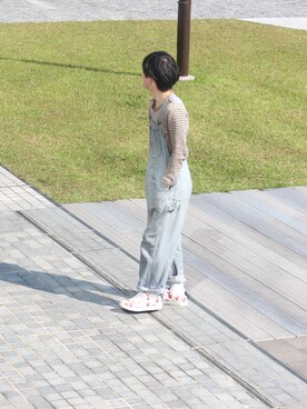 「アイテム（オールインワン・サロペット）」を使った、みうらさん（メンズ・169cm・20代）の秋コーディネート