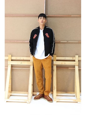 「pants」｜「アイテム（ジャケット/アウター）」を使った、romanticcrownさん（メンズ・186cm）の秋コーディネート