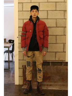 「pants」｜「アイテム（ジャケット/アウター）」を使った、romanticcrownさん（メンズ・185cm）の冬コーディネート