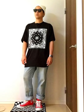「SpRay（スプレイ）のアイテム（トップス）」を使った、Ｊさん（メンズ・175cm）の夏コーディネート