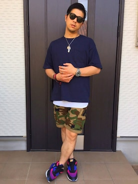 「AIRMAX90」｜「アイテム（腕時計）」を使った、Ｊさん（メンズ・175cm）の夏コーディネート