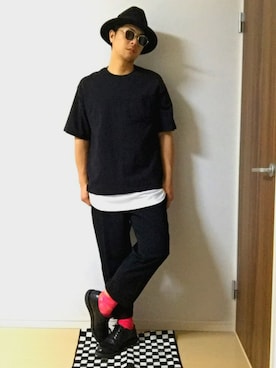 「しまむら（シマムラ）のアイテム（スラックス）」を使った、Ｊさん（メンズ・175cm）の夏コーディネート