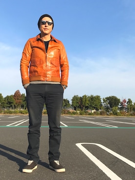「Pledge（プレッジ）のアイテム（ジャケット/アウター）」を使った、Hideki Takahashiさん（メンズ・180cm）の秋コーディネート