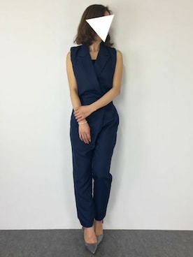 「ドレス」｜「アイテム（サロペット/オーバーオール）」を使った、GIRL_staffさん（レディース・158cm）の冬コーディネート