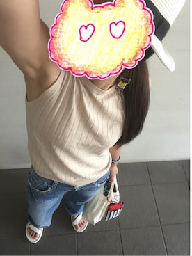 「アイテム（アナログ腕時計）」を使った、ゆっちゃんさん（レディース・158cm）の夏コーディネート