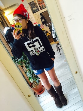 「reversal（リバーサル）のアイテム（帽子）」を使った、maricoさん（レディース・175cm）の冬コーディネート