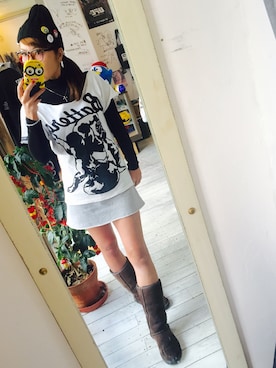 「reversal（リバーサル）のアイテム（帽子）」を使った、maricoさん（レディース・175cm）の冬コーディネート