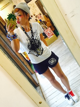 「reversal（リバーサル）のアイテム（帽子）」を使った、maricoさん（レディース・175cm）の秋コーディネート