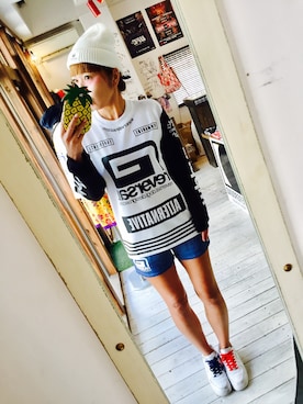 「reversal（リバーサル）のアイテム（帽子）」を使った、maricoさん（レディース・175cm）の秋コーディネート