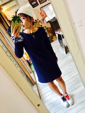 「reversal（リバーサル）のアイテム（帽子）」を使った、maricoさん（レディース・175cm）の秋コーディネート