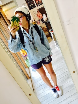 「reversal（リバーサル）のアイテム（帽子）」を使った、maricoさん（レディース・175cm）の秋コーディネート