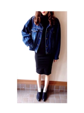 「GRL（グレイル）のアイテム（デニムジャケット）」を使った、chieさん（レディース・165cm）の秋コーディネート
