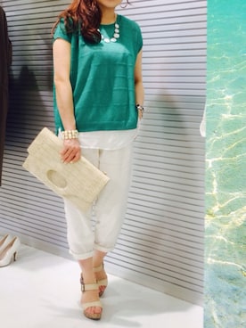「WEAR」｜「アイテム（アクセサリー）」を使った、kaorin☆さん（レディース・156cm）の夏コーディネート
