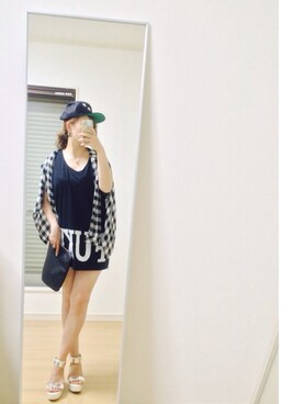 「FRESH.I.AM（フレッシュ.アイ.アム）のアイテム」を使った、kaorin☆さん（レディース・156cm）の夏コーディネート