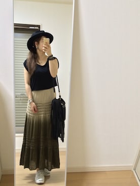 「Import & Select（インポートアンドセレクト）のアイテム（スカート）」を使った、kaorin☆さん（レディース・156cm）の夏コーディネート