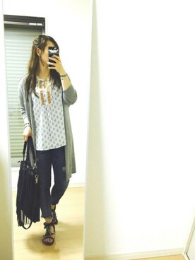 「Ungrid（アングリッド）のフレイドヘムストスリ（デニムパンツ）」を使った、kaorin☆さん（レディース・156cm）の夏コーディネート