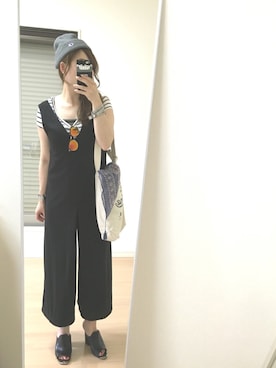「ROPE' PICNIC（ロペピクニック）のアイテム（サロペット/オーバーオール）」を使った、kaorin☆さん（レディース・156cm）の夏コーディネート
