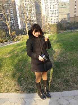 「MIXXO（ミッソ）のアイテム（ダウンジャケット/コート）」を使った、elysetomatoさん（レディース・163cm）の春コーディネート